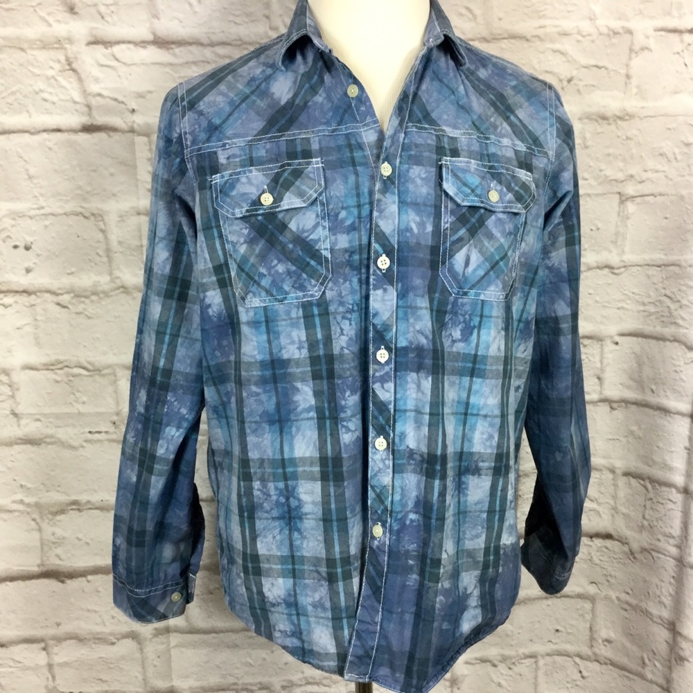 Eighty Eight Men’s medium blue plaid shirt